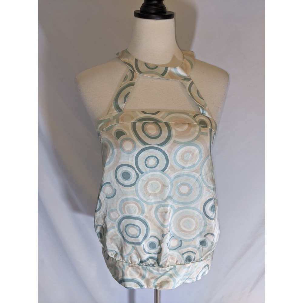 Min.Imal Blouse New Women's Size Large High Neck Silk Sleevess Blouse